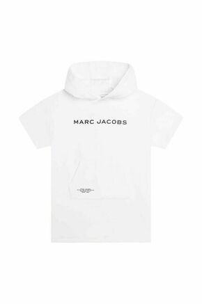 Otroška bombažna obleka Marc Jacobs bela barva - bela. Otroški Obleka iz kolekcije Marc Jacobs. Raven model izdelan iz tanke