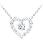 Preciosa Romantična srebrna ogrlica First Love s kubičnim cirkonijem Preciosa 5302 00 srebro 925/1000