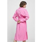 Obleka Medicine roza barva - roza. Obleka iz kolekcije Medicine. Ohlapen model izdelan iz enobarvne tkanine.