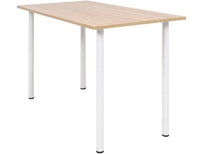 VIDAXL Jedilna miza 120x60x73 cm barva hrasta in bela