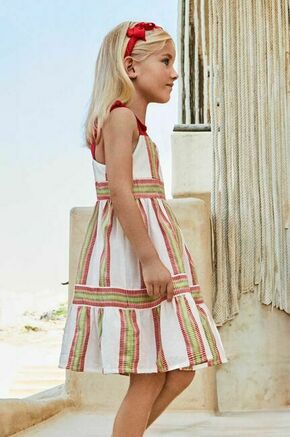 Otroška obleka Mayoral rdeča barva - rdeča. Otroški obleka iz kolekcije Mayoral. Model izdelan iz elastične pletenine. Model iz tankega materiala je idealen za toplejše letne čase.