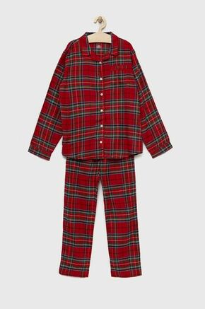 Otroška pižama GAP rdeča barva - rdeča. Otroška Pižama iz kolekcije GAP. Model izdelan iz vzorčaste tkanine.