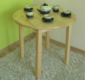 Eoshop Jedilna miza okrogla 60 cm iz masivnega bora (barva lesa: jelša)