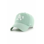 Bombažna bejzbolska kapa 47brand MLB Oakland Athletics zelena barva - zelena. Kapa s šiltom vrste baseball iz kolekcije 47brand. Model izdelan iz materiala z nalepko.
