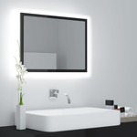 shumee LED kopalniško ogledalo visok sijaj sivo 60x8,5x37 cm