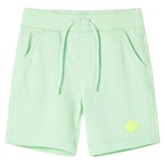 vidaXL Otroške kratke hlače z vrvico svetlo zelene 128