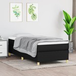 Greatstore Box spring postelja z vzmetnico črna 90x200 cm blago