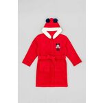 Otroški kopalni plašč zippy rdeča barva - rdeča. Otroški kopalni plašč iz kolekcije zippy. Model izdelan iz mehke pletenine.