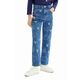 Otroške kavbojke Desigual x Disney - modra. Otroške kavbojke iz kolekcije Desigual mom kroja, z visokim pasom. Model izdelan iz spranega denima.