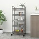 shumee 5-nadstropni kuhinjski voziček siv 46x26x105 cm železo