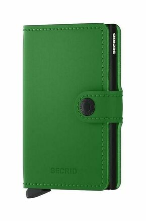 Usnjena denarnica Secrid Miniwallet Matte Bright Green zelena barva - zelena. Mala denarnica iz kolekcije Secrid. Model izdelan iz kombinacije naravnega usnja in kovine.