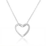 Beneto Romantična srebrna ogrlica s cirkoni AGS1109 / 47L (veriga, obesek) srebro 925/1000