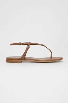 Emporio Armani usnjene sandale - rjava. Sandali iz kolekcije Emporio Armani. Model izdelan iz naravnega usnja.