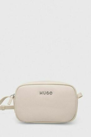 Torbica HUGO bela barva - bež. Majhna torbica iz kolekcije HUGO. Model na zapenjanje