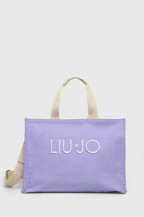 Torbica Liu Jo vijolična barva - vijolična. Velika nakupovalna torbica iz kolekcije Liu Jo. Model na zapenjanje
