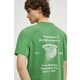 Bombažna kratka majica Les Deux moška, zelena barva, LDM101182 - zelena. Kratka majica iz kolekcije Les Deux, izdelana iz pletenine s potiskom. Model iz izjemno udobne bombažne tkanine.