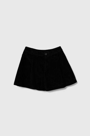 Otroške kratke hlače iz velveta United Colors of Benetton črna barva - črna. Otroški kratke hlače iz kolekcije United Colors of Benetton. Model izdelan iz gladke tkanine. Model iz izjemno udobne bombažne tkanine.