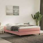 vidaXL Box spring posteljni okvir roza 140x200 cm žamet