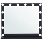 Beliani Namizno ogledalo LED 50 x 60 cm črno BEAUVOIR