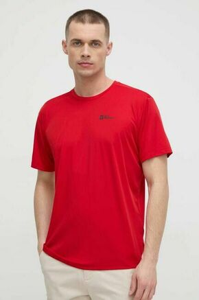 Športna kratka majica Jack Wolfskin Tech rdeča barva - rdeča. Športna kratka majica iz kolekcije Jack Wolfskin. Model izdelan iz hitro sušečega materiala z antibakterijskim premazom.