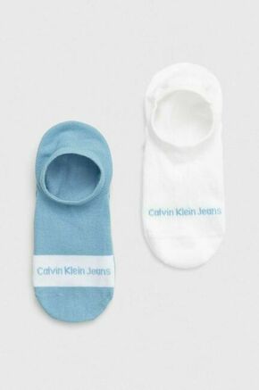 Nogavice Calvin Klein Jeans 2-pack moški - modra. Kratke nogavice iz kolekcije Calvin Klein Jeans. Model izdelan iz elastičnega