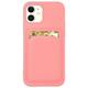 card case silikonska denarnica denarnica z režo za kartico dokumenti za samsung galaxy a42 5g roza