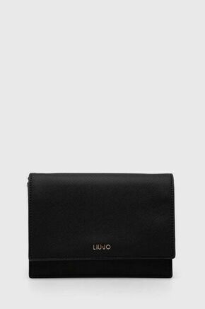 Večerna torbica Liu Jo črna barva - črna. Majhna večerna torbica iz kolekcije Liu Jo. Model na zapenjanje