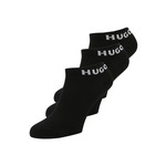 Nogavice HUGO 3-pack ženski, črna barva - črna. Kratke nogavice iz kolekcije HUGO. Model izdelan iz elastičnega materiala. V kompletu so trije pari.