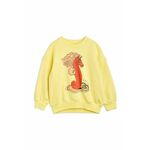Otroški bombažen pulover Mini Rodini rumena barva - rumena. Otroški pulover iz kolekcije Mini Rodini. Model izdelan iz pletenine s potiskom.