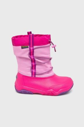 Crocs otroški čevlji - roza. Zimski čevlji iz kolekcije Crocs. Podloženi model izdelan iz tekstilnega materiala.