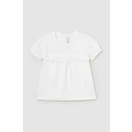 Majica za dojenčka Mayoral bela barva - bela. Majica za dojenčka iz kolekcije Mayoral. Model izdelan iz enobarvne tkanine.
