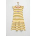 Otroška obleka Femi Stories rumena barva, - rumena. Otroška obleka iz kolekcije Femi Stories. Raven model izdelan iz vzorčaste pletenine.