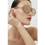 Sončna očala Swarovski ženski, srebrna barva - srebrna. Sončna očala iz kolekcije Swarovski. Model s zrcalnimi stekli in okvirji iz plastike. Ima filter UV 400.