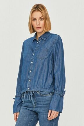 Pepe Jeans srajca Allison - modra. Srajca iz kolekcije Pepe Jeans. Model izdelan iz enobarvne tkanine.