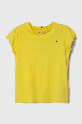 Otroška kratka majica Tommy Hilfiger rumena barva - rumena. Otroške kratka majica iz kolekcije Tommy Hilfiger. Model izdelan iz tanke