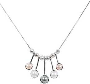 JwL Luxury Pearls Nežna srebrna ogrlica s pravimi biseri JL0459 (veriga