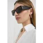 Sončna očala Balenciaga ženski, bordo barva - bordo. Sončna očala iz kolekcije Balenciaga. Model z enobarvnimi stekli in okvirji iz plastike. Ima filter UV 400.
