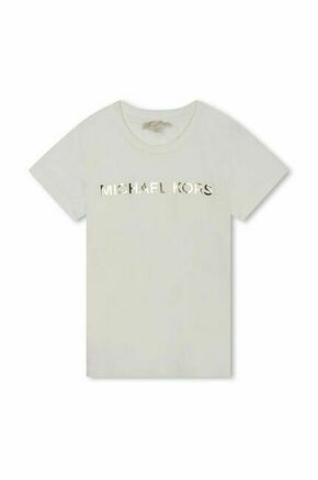 Otroška kratka majica Michael Kors bela barva - bela. Otroške kratka majica iz kolekcije Michael Kors. Model izdelan iz tanke