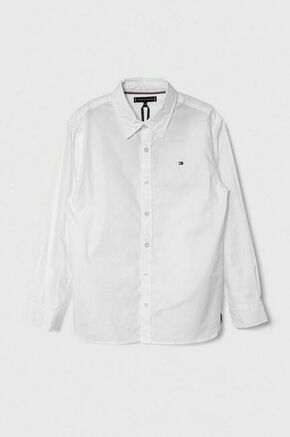 Bombažna srajca Tommy Hilfiger bela barva - bela. Otroški srajca iz kolekcije Tommy Hilfiger