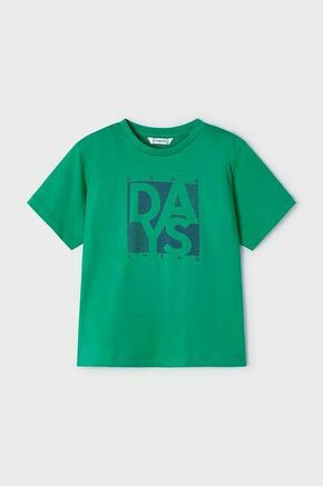 Otroška bombažna kratka majica Mayoral zelena barva - zelena. Otroške kratka majica iz kolekcije Mayoral. Model izdelan iz tanke