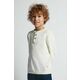 Otroški pulover s primesjo lanu Mayoral bež barva - bež. Otroške Pulover iz kolekcije Mayoral. Model z okroglim izrezom, izdelan iz tanke pletenine.