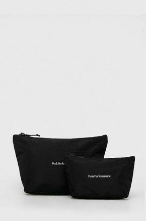 Kozmetična torbica Peak Performance 2-pack črna barva - črna. Kozmetična torbica iz kolekcije Peak Performance. Model izdelan iz tekstilnega materiala. V kompletu sta dva kosa.