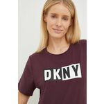 Kratka majica Dkny ženski, vijolična barva - vijolična. Kratka majica iz kolekcije Dkny. Model izdelan iz tanke, zelo elastične pletenine.