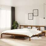 shumee Okvir za posteljo, medeno rjava, masivni les, 200 x 200 cm