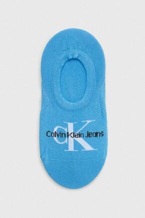 Stopalke Calvin Klein Jeans ženski - modra. Stopalke iz kolekcije Calvin Klein Jeans. Model izdelan iz elastičnega materiala.