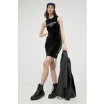 Obleka Juicy Couture črna barva - črna. Obleka iz kolekcije Juicy Couture. Oprijet model, izdelan iz tanke, elastične pletenine. Izjemno mehek material.
