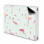 tulup.si Pokrov za radiator PVC Flamingi in perje 90x60 cm