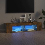 vidaXL TV omarica z LED lučkami dimljeni hrast 135x39x30 cm