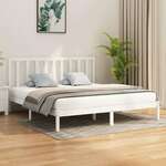 shumee Okvir za posteljo, bel, masivni les, 200 x 200 cm