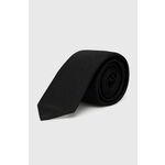 Svilena kravata HUGO črna barva, 50522110 - črna. Kravata iz kolekcije HUGO. Model izdelan iz enobarvne tkanine.